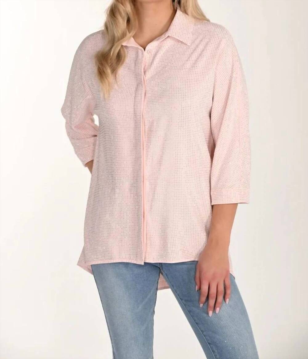 NEW FRANK LYMAN studded button up shirt in blush